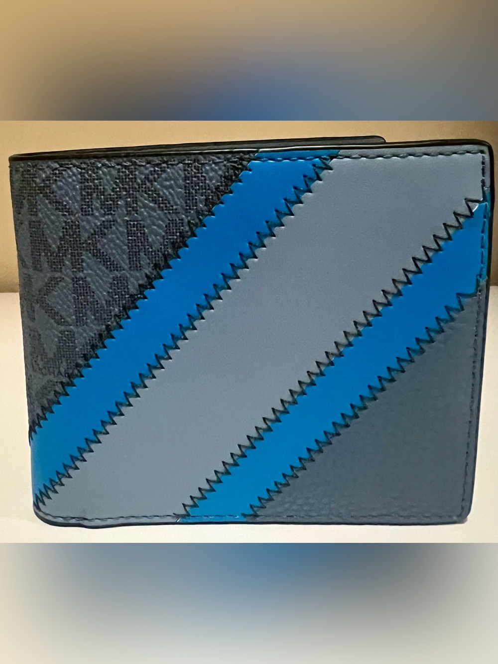Michael Kors Black and Blue Diagonal Stripe Smartwatch Case
